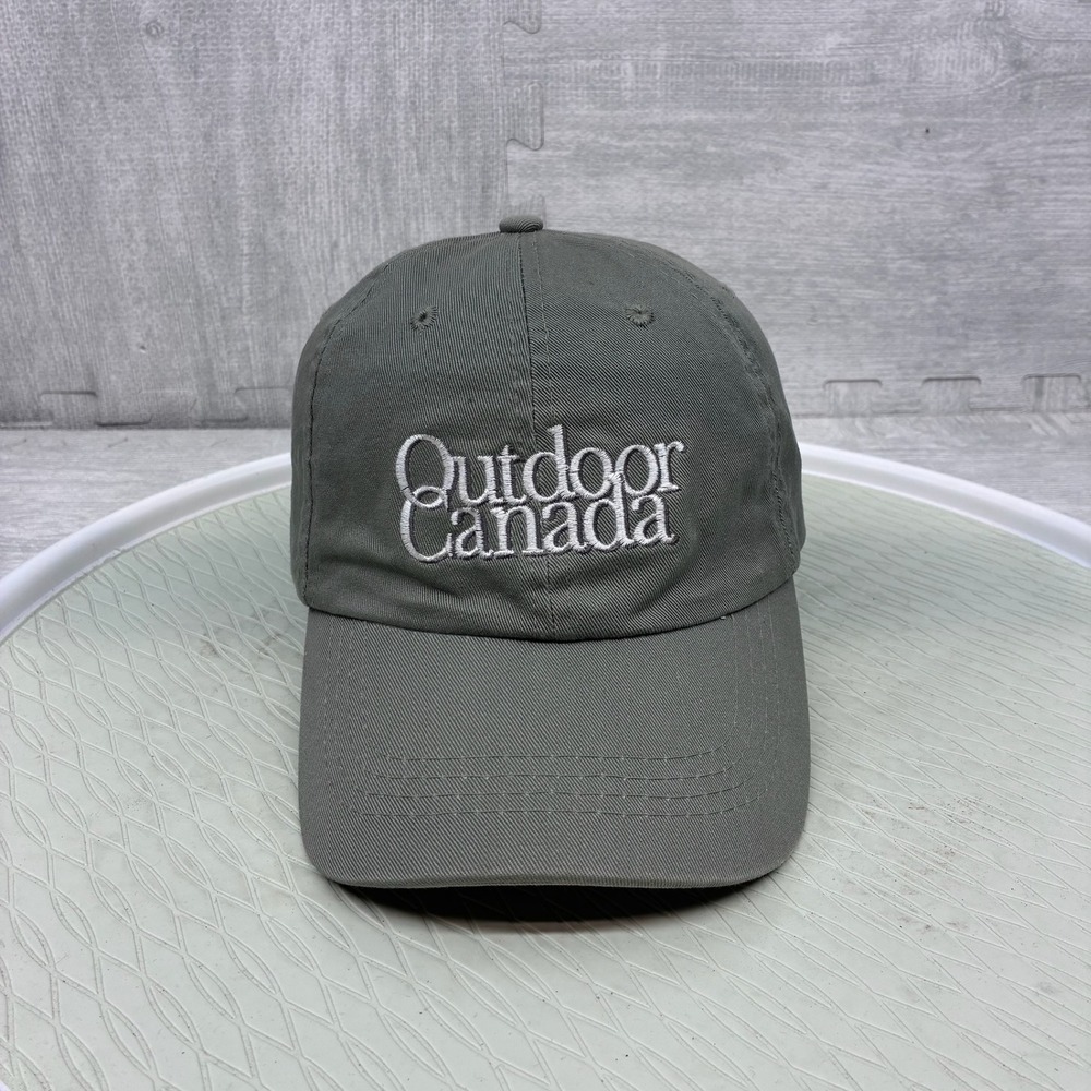 Outdoor Canada Baseball Hat Mens Gray Cotton Embroidered Logo Gorpcore Hiking
